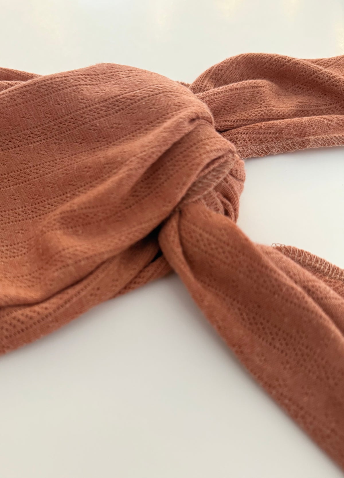 Newborn Merino Silk Knotted Gown | Toffee