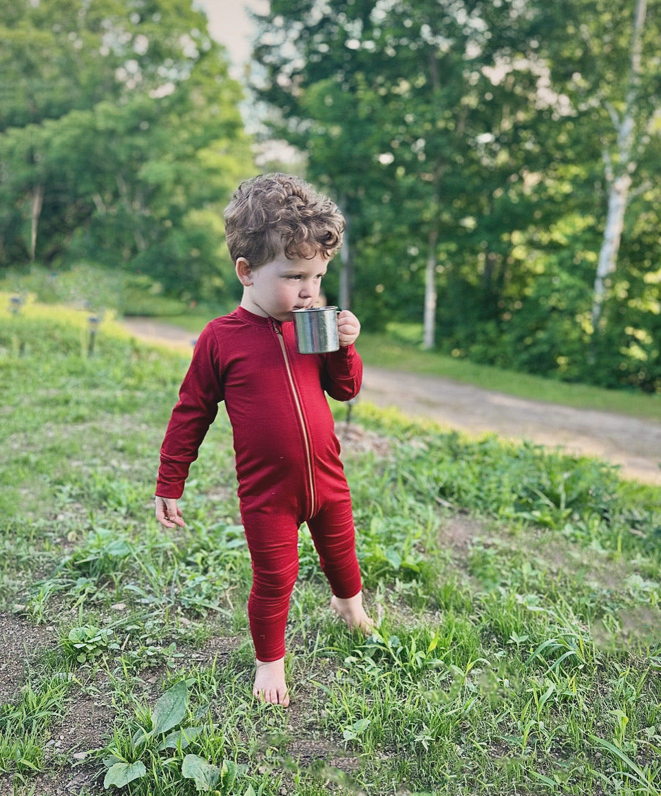 Organic Cotton Zippered Sleeper | Heathered Peach
