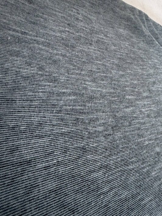Baby / Toddler / Kids Merino Wool + Cotton Sleeveless Skater Dress to Tunic | Cool Grey Micro Stripe