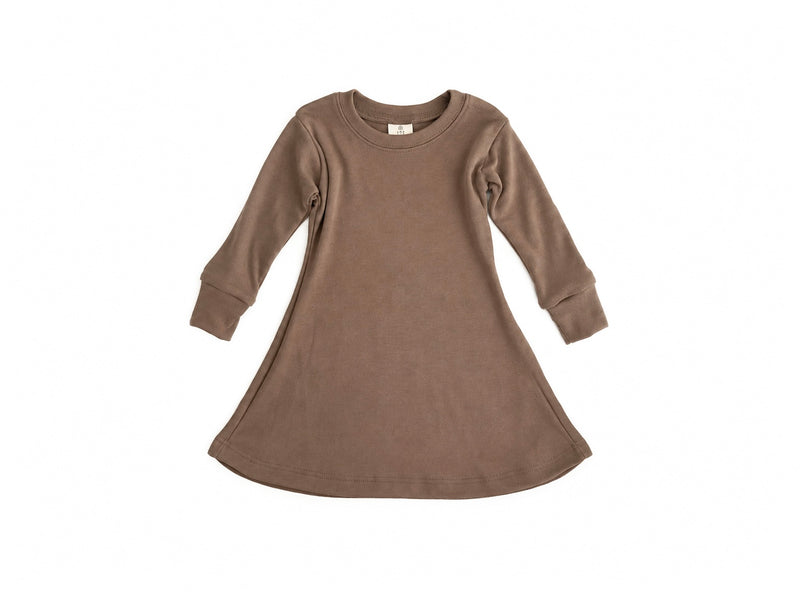 Baby / Toddler / Kids Merino Wool Long Sleeved Tunic Dress | Mocha
