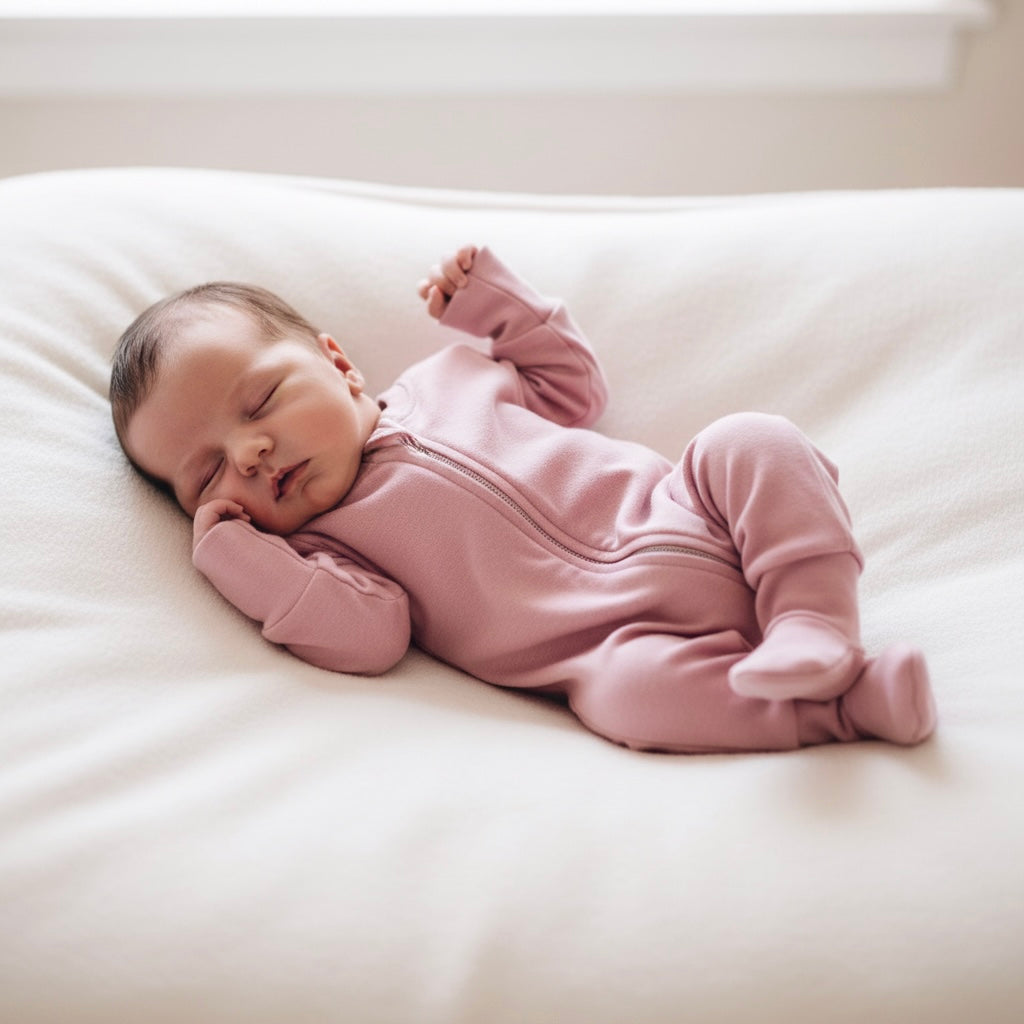 Merino Wool Zippered Sleeper | Petal