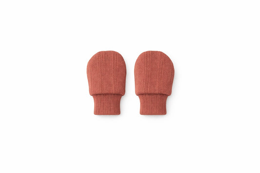 Newborn Merino Wool + Silk Scratch Mittens | Toffee
