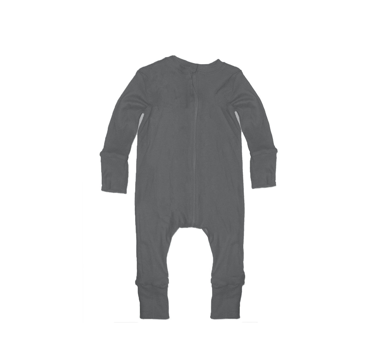 Merino Wool Zippered Romper | Pewter