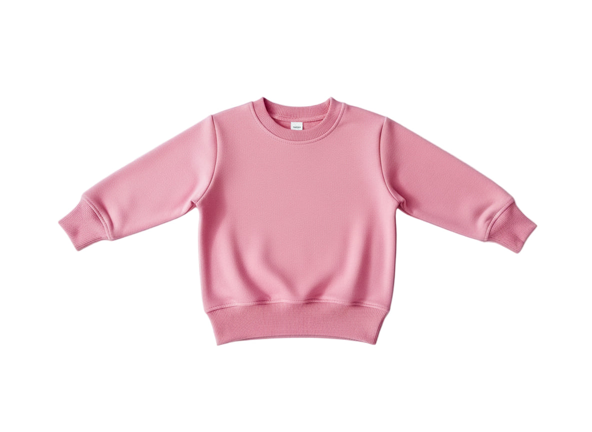 Baby / Toddler / Kids Merino Wool Long Sleeved Crew Pullover | Petal