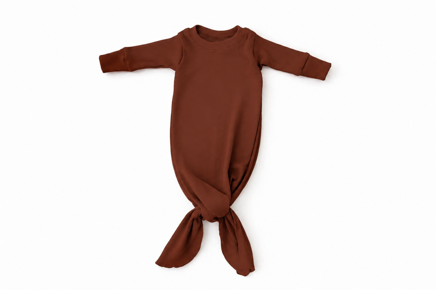 Newborn Merino Ribbed Knotted Gown | Amber