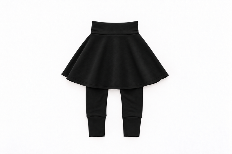 Girl’s Skirted Merino Wool Grow-On Leggings | Eclipse