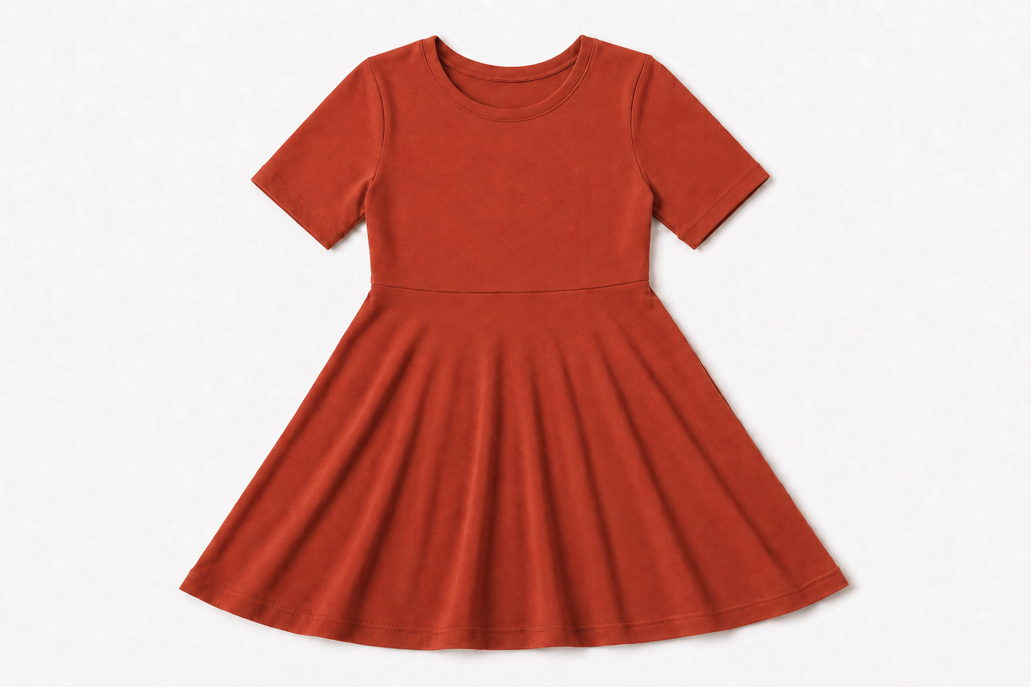 Baby / Toddler / Kids Merino Wool Short Sleeved Skater Dress to Tunic | Terra Cotta