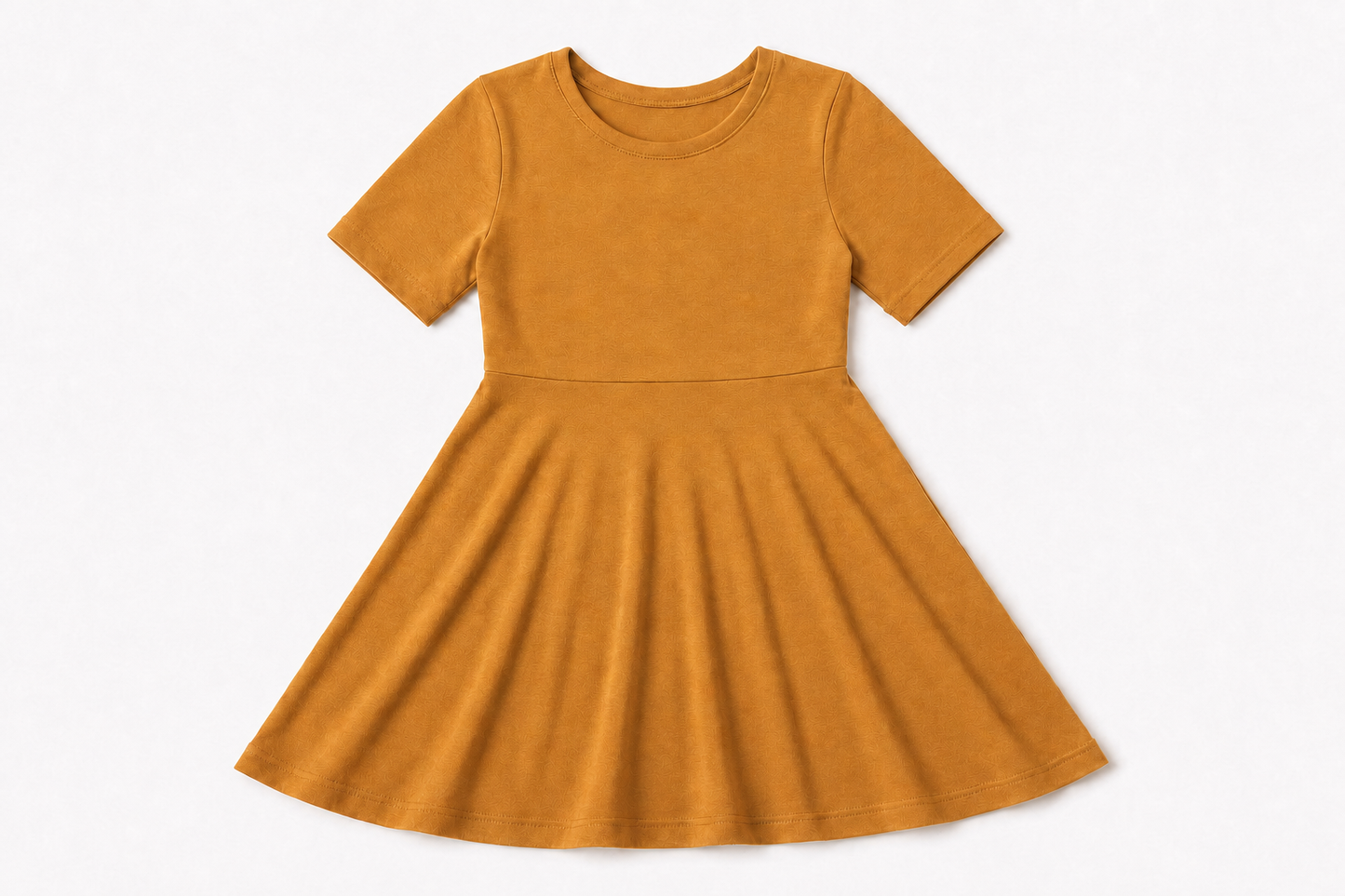 Baby / Toddler / Kids Merino Wool Short Sleeved Skater Dress to Tunic | Ochre