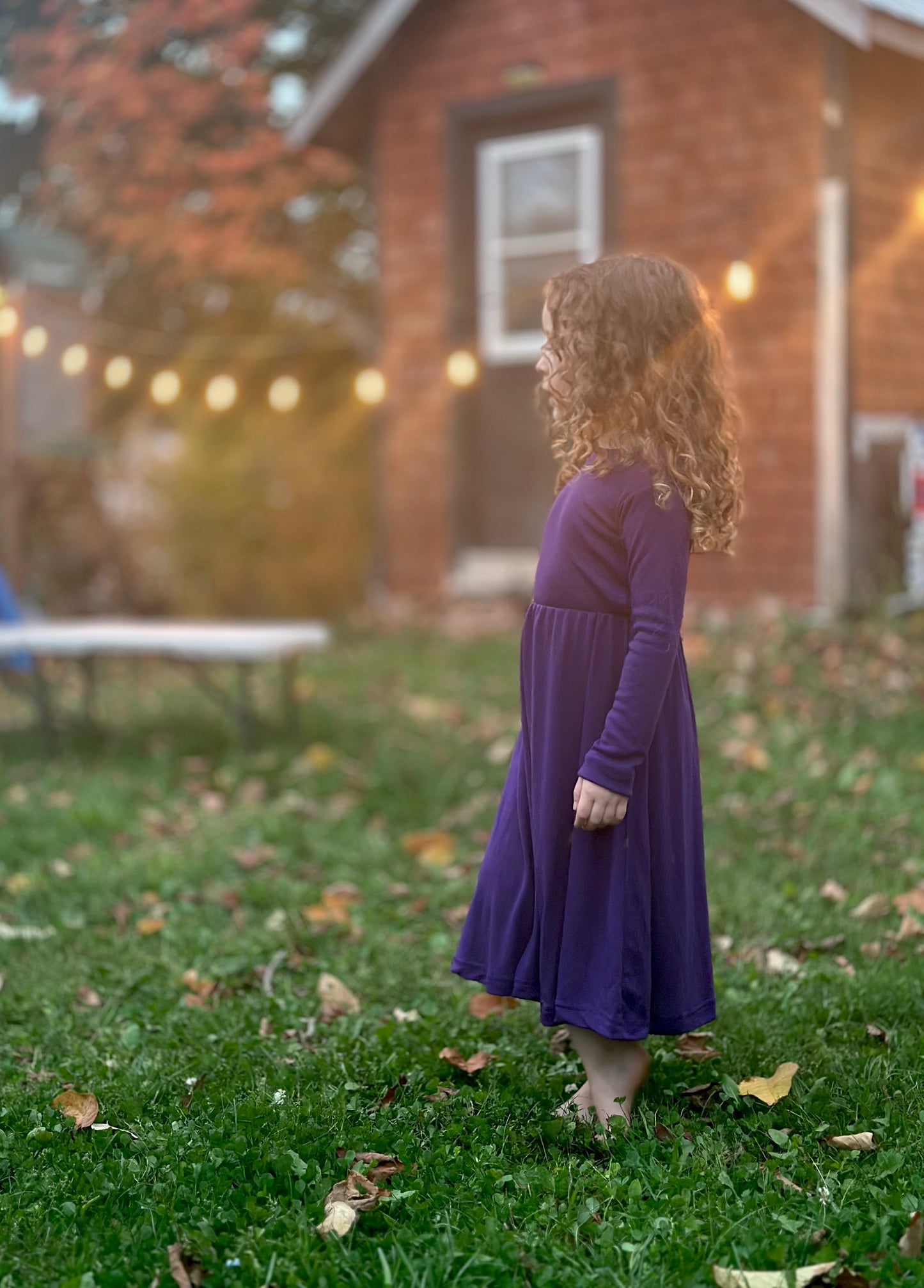 Baby / Toddler / Kids Merino Wool Long Sleeved Twirl Dress | Eclipse