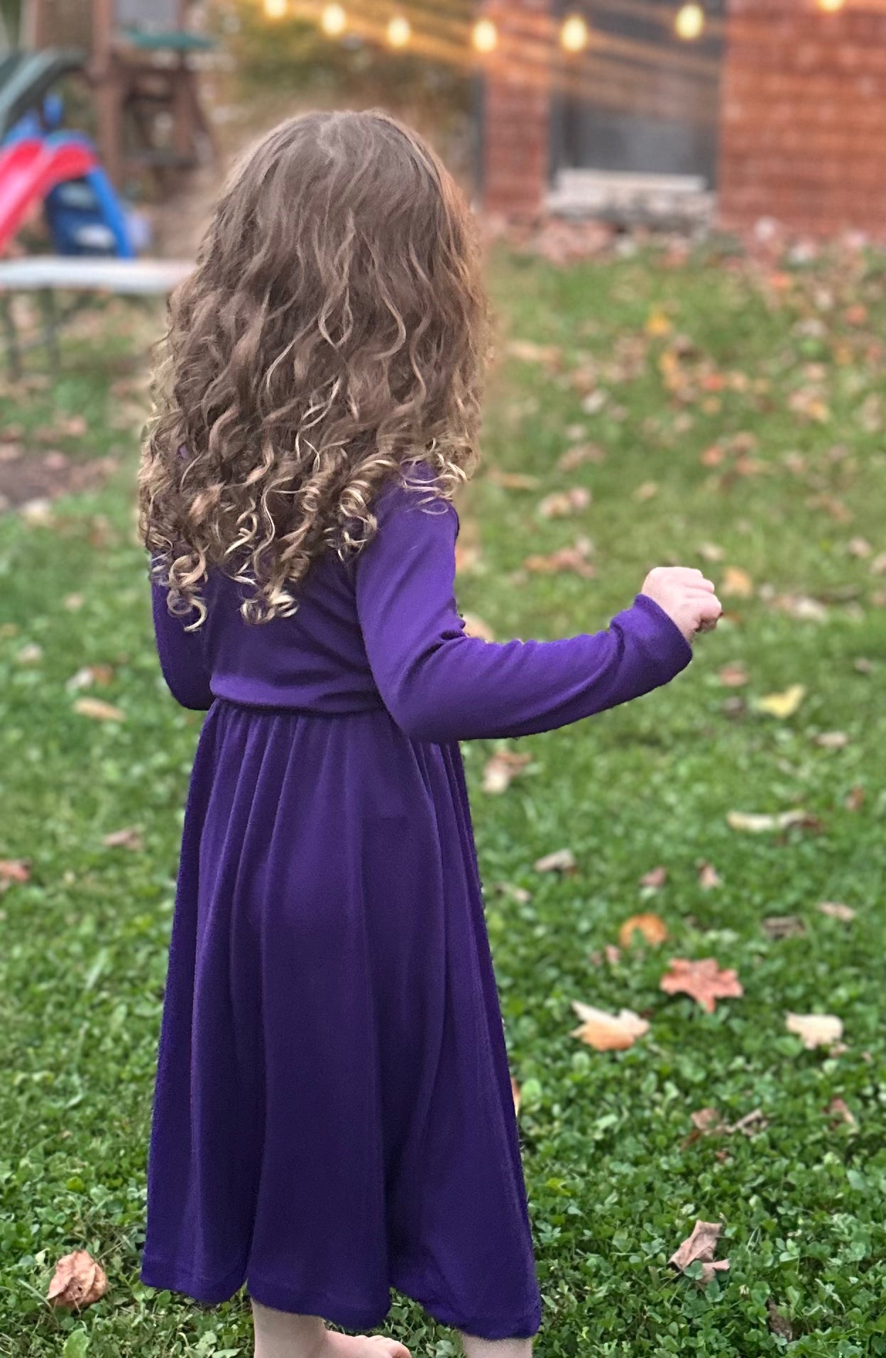 Baby / Toddler / Kids Merino Wool Long Sleeved Twirl Dress | Eclipse