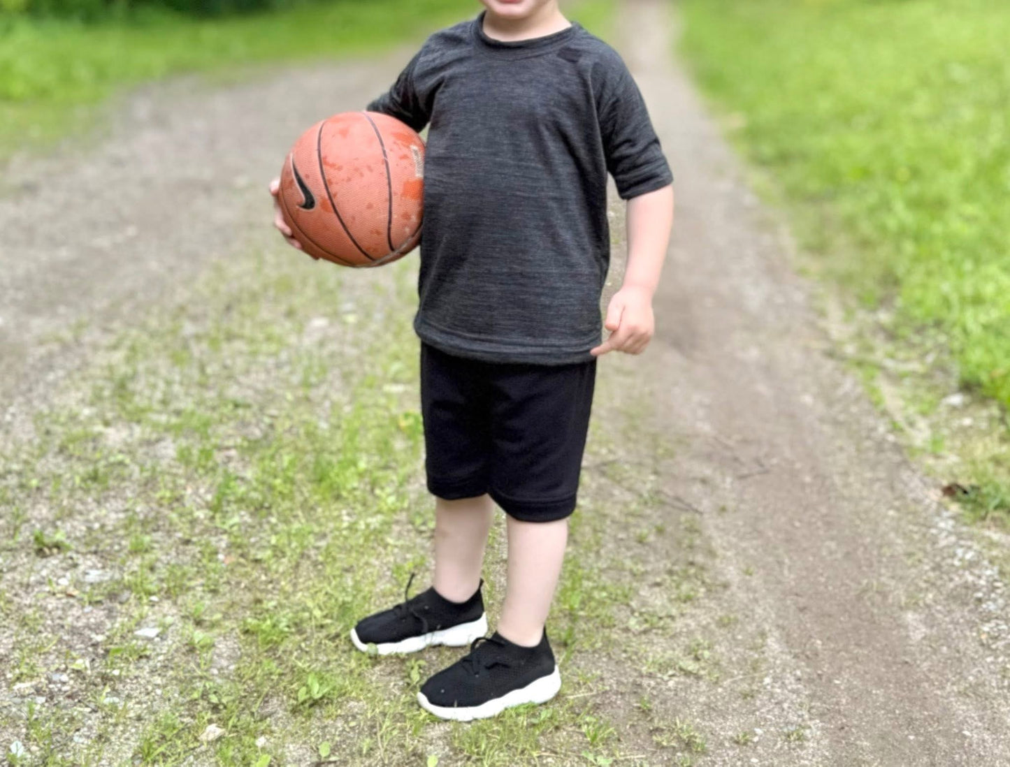 Merino Wool Baby / Toddler / Kids T-Shirt | Heathered Charcoal