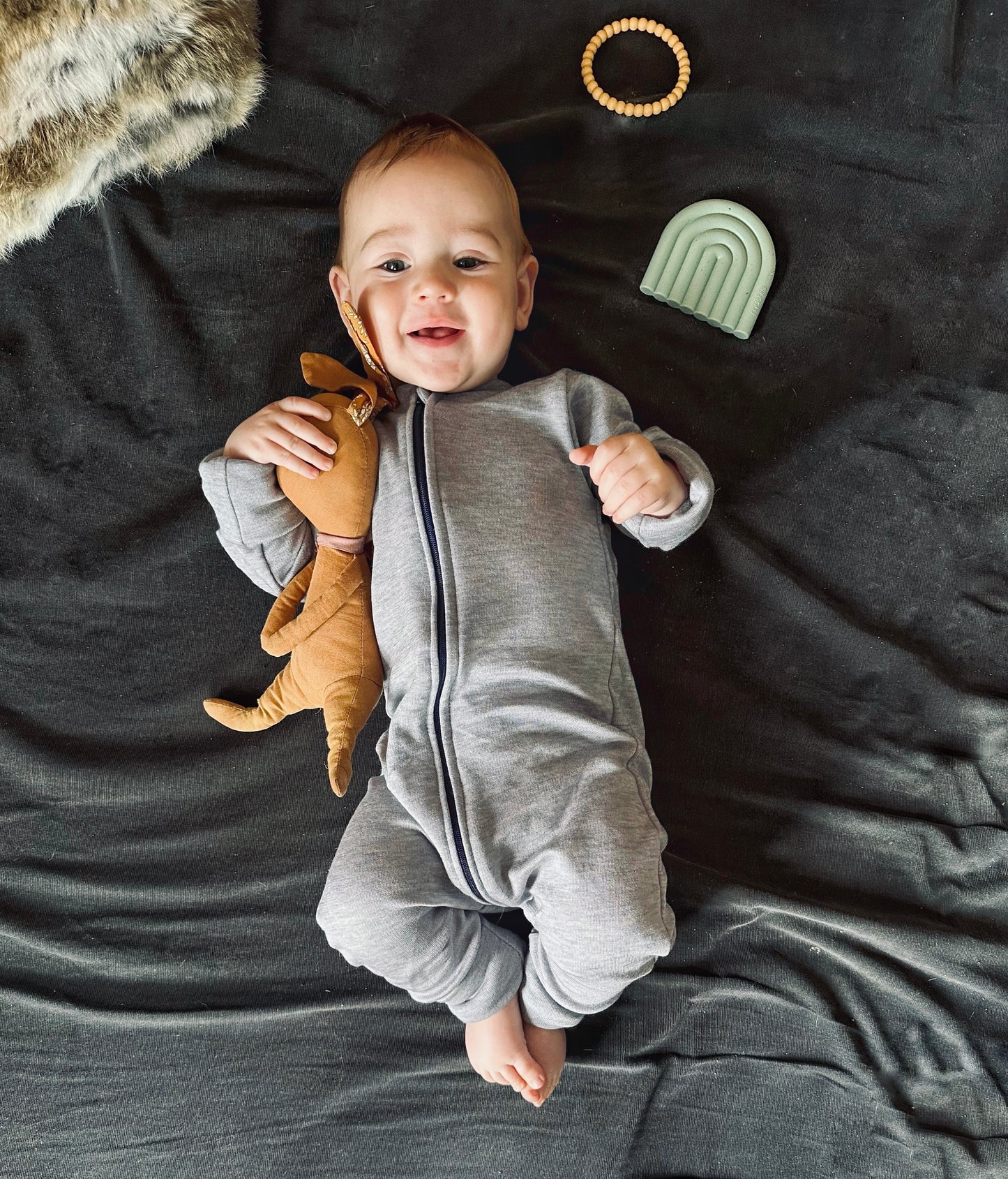 Organic Cotton Zippered Sleeper | Heathered Peach