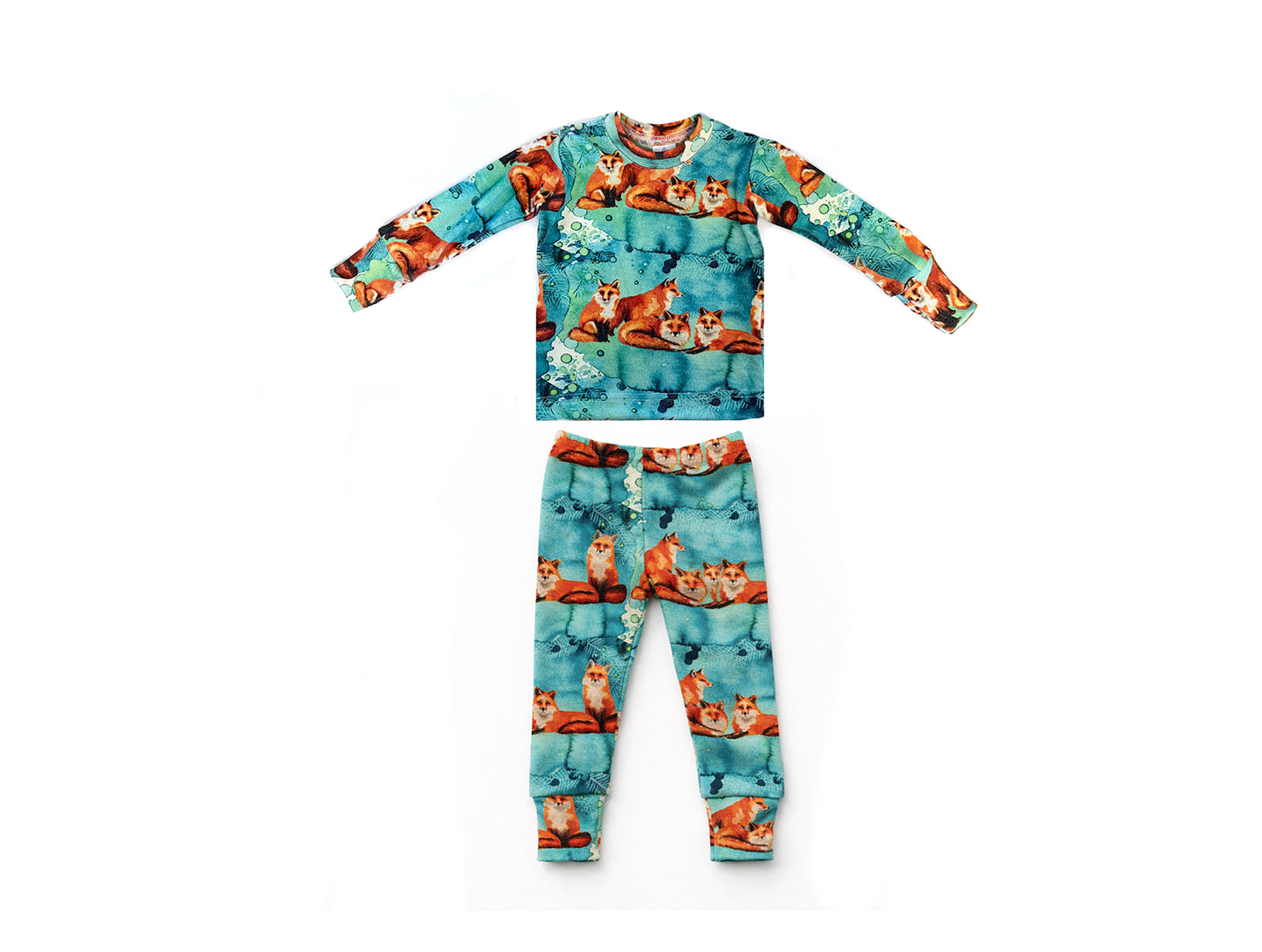 Limited Edition Merino Wool Baby / Kids Grow with Me Long Sleeve Top + Bottoms Base Layer Set | Fox Tales