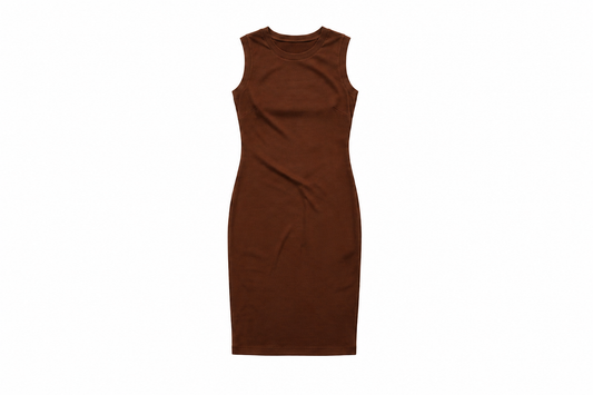 Ladies Merino Wool Micro Ribbed Tank Dress | Amber