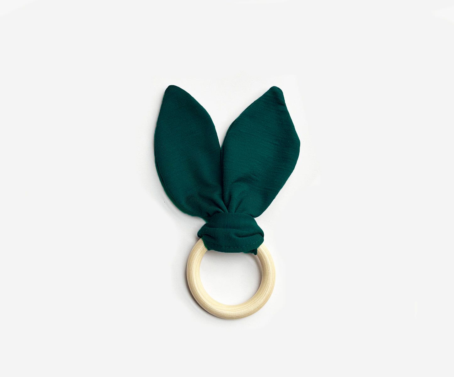 Merino Wool & Hardwood Teether | Evergreen