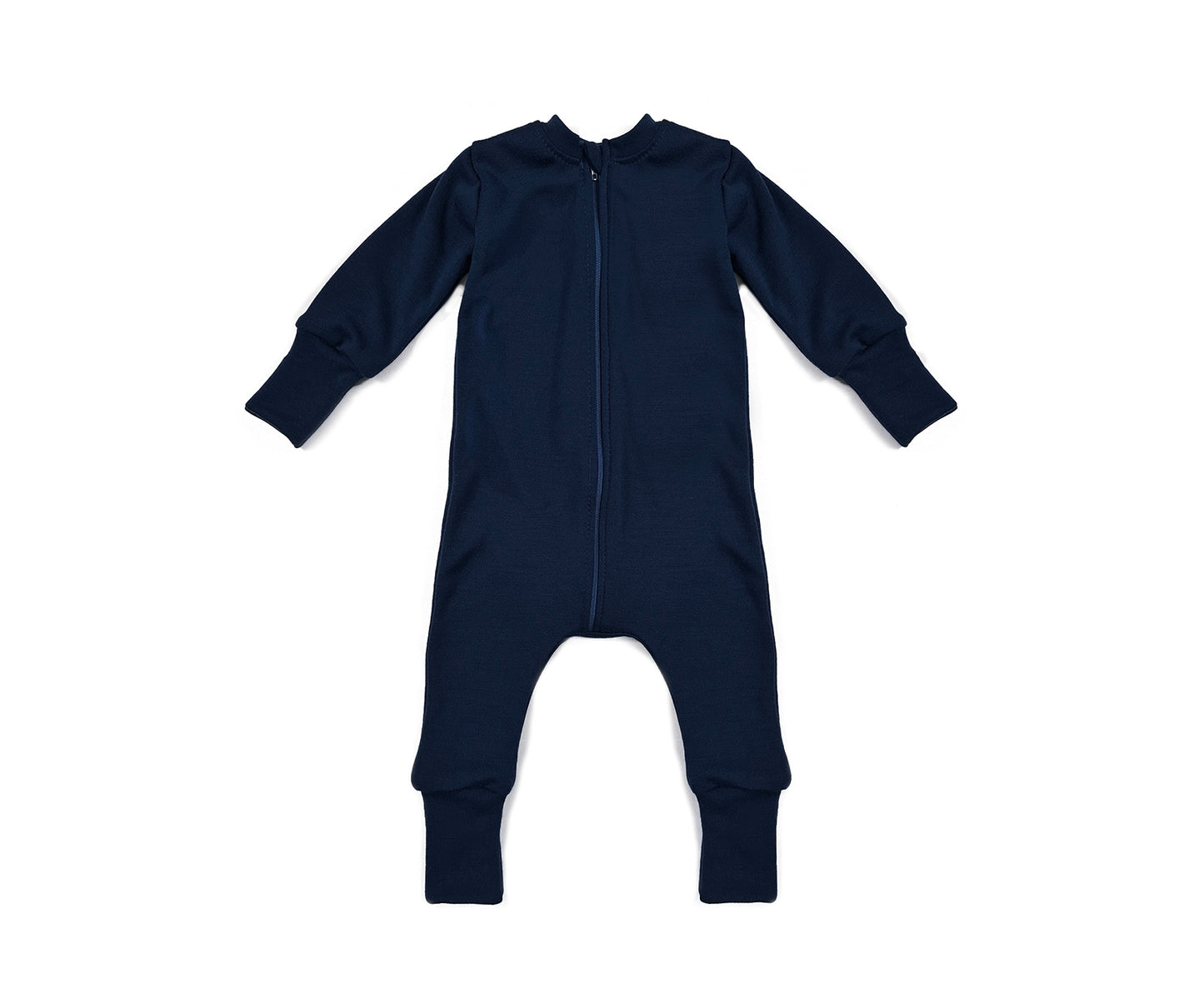 Merino Wool Zippered Romper | Midnight