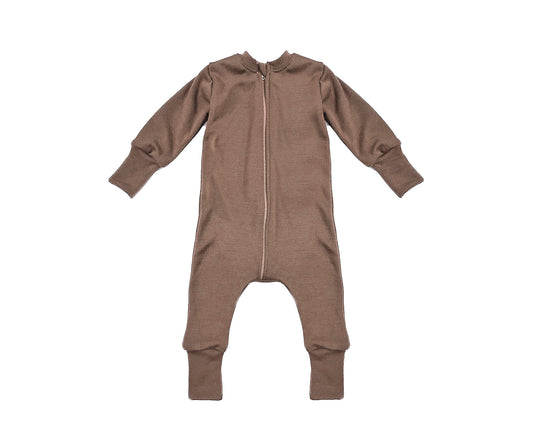 Merino Wool Zippered Sleeper | Mocha