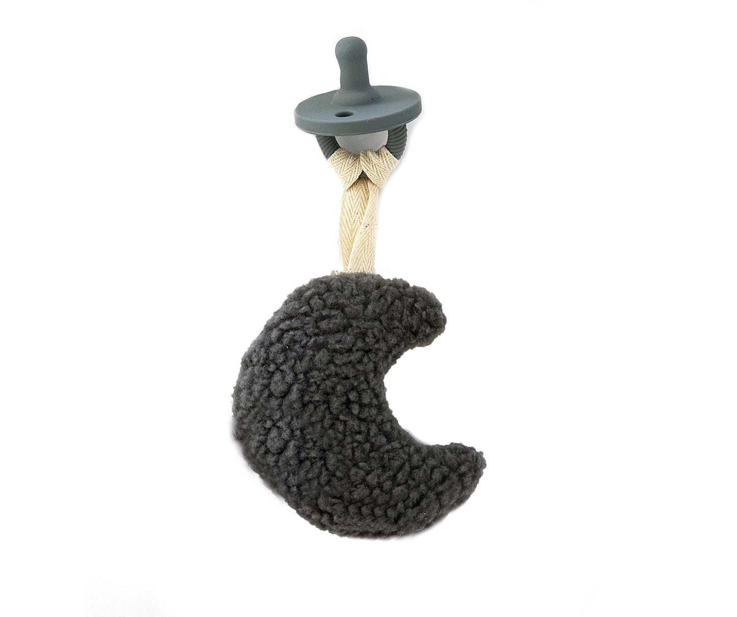Stuffed Sherpa Pacifier Lovey | Moon | Multiple Colours
