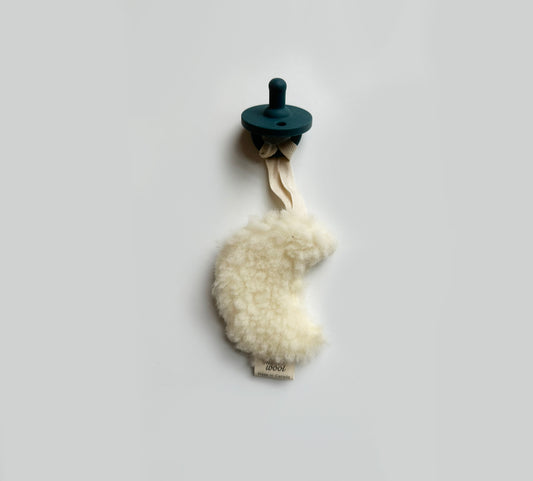 Wool Sherpa Pacifier Lovey | Moon