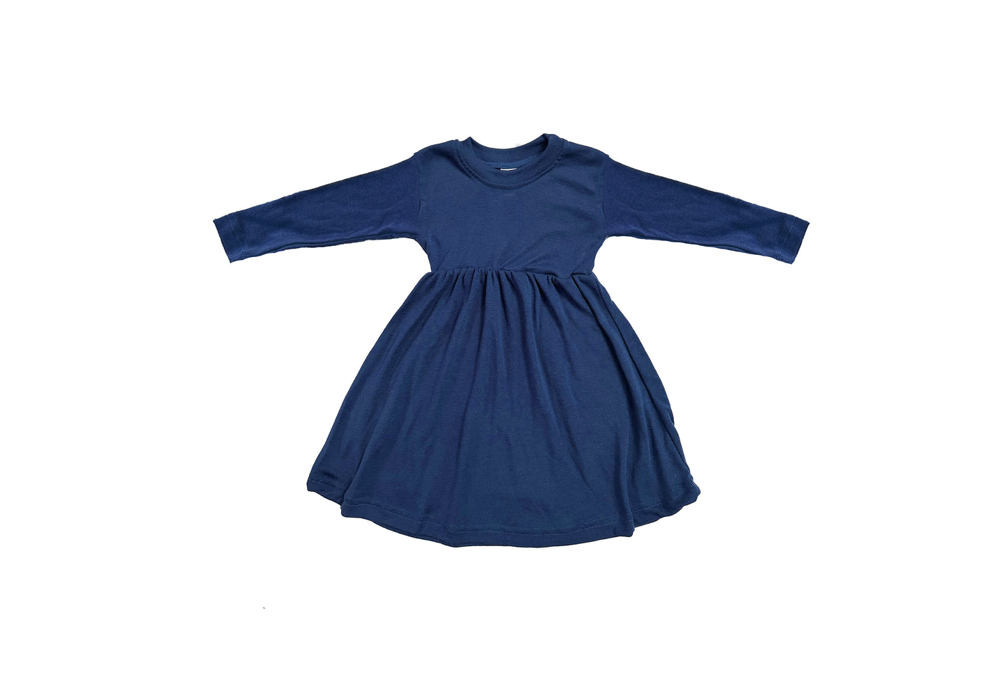 Baby / Toddler / Kids Merino Wool Long Sleeved Twirl Dress | Ocean