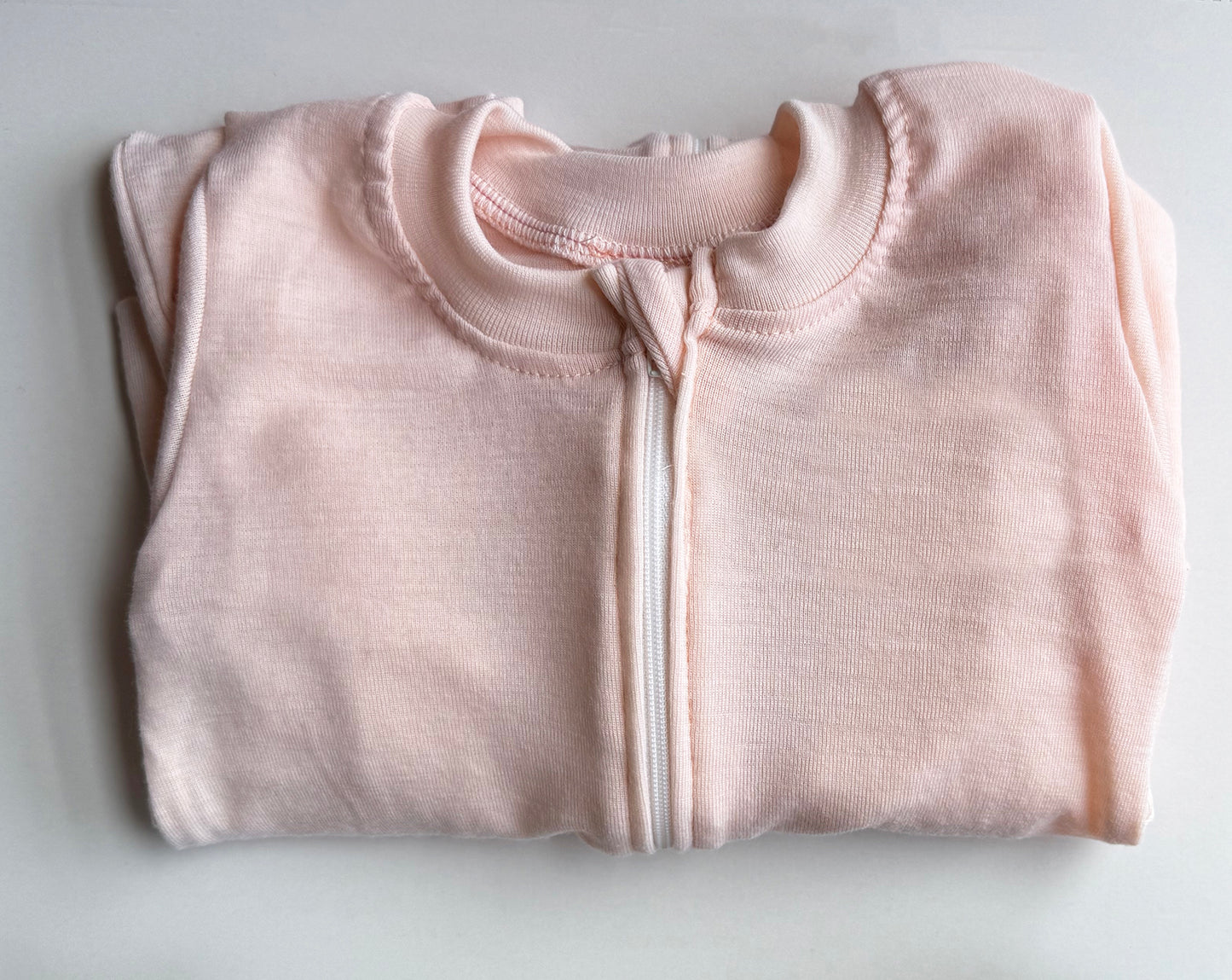 Merino Wool Zippered Sleeper | Baby Pink