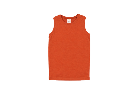 Merino Wool Baby / Toddler / Kids Tank Top Sleeveless Shirt | Terra Cotta