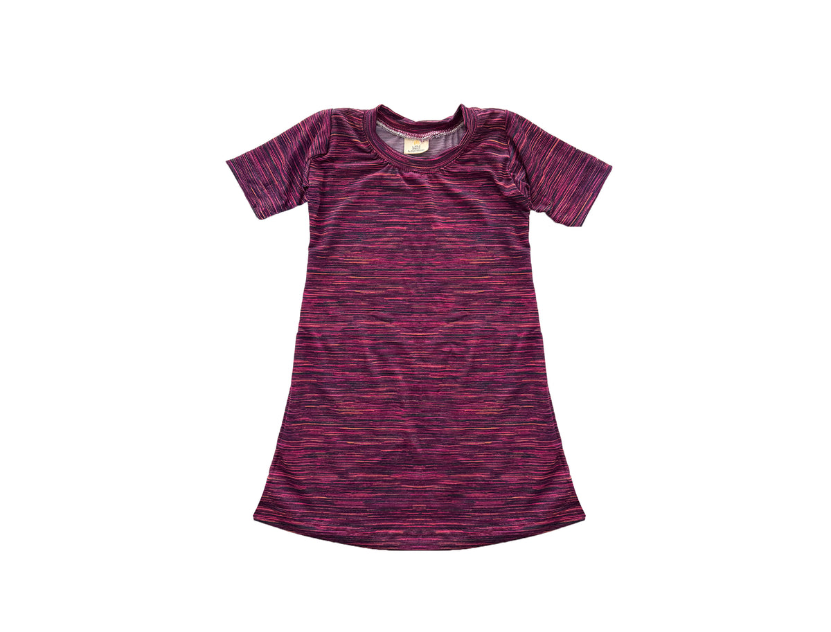Baby / Toddler / Kids Merino Wool Short Sleeved Nightgown / Base Layer Play Dress | Tropical Sunrise