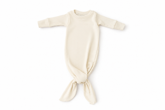 Newborn Merino Knotted Gown | Natural