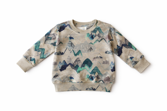 Baby / Toddler / Kids Merino Wool Long Sleeved Crew Pullover | Blue Ridge Mountains