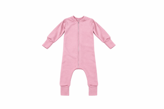 Merino Wool Zippered Sleeper | Petal