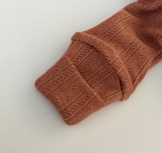 Newborn Merino Silk Knotted Gown | Toffee