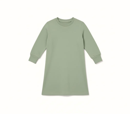 Baby / Toddler / Kids Merino Wool Long Sleeved Nightgown / Base Layer Dress | Sage