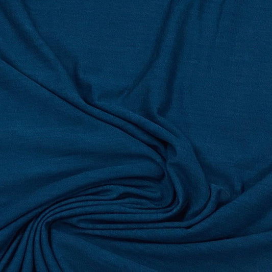 1 Meter 90% Merino Wool Jersey baby rib fabric | Ocean