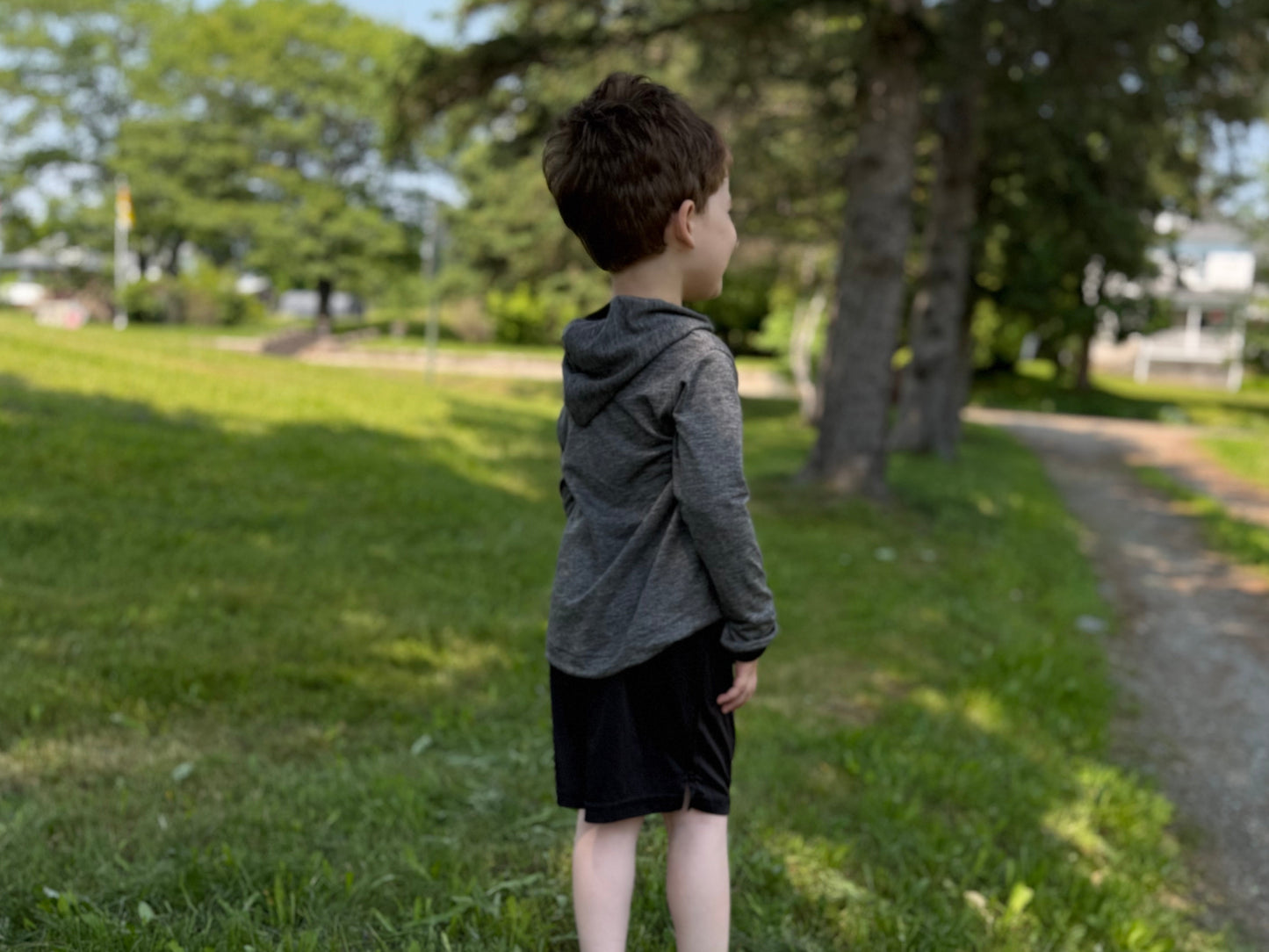 Kids Merino Wool Rash Guard Performance Pullover | Heathered Grey ￼