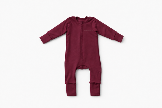 Merino Wool + Organic Cotton Zippered Eversuit™ Sleeper | Cranberry