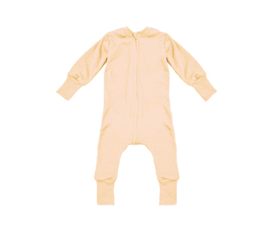 Merino Wool Zippered Sleeper | Apricot