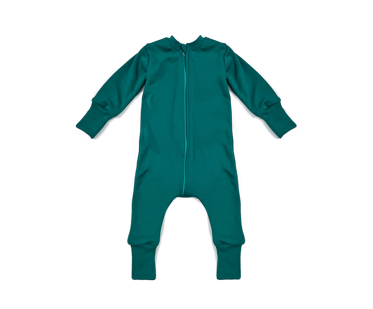 Merino Wool Zippered Eversuit™ Sleeper  | Blue Spruce