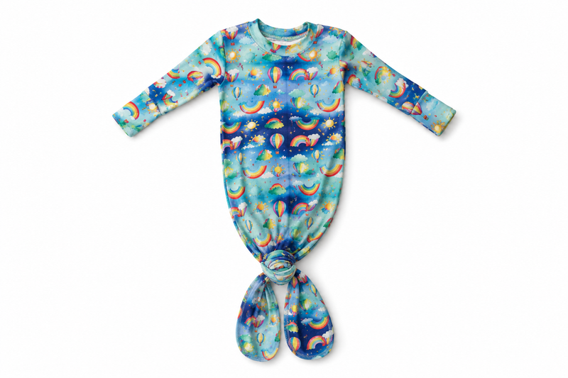 Limited Edition Newborn Merino Knotted Gown | After The Storm