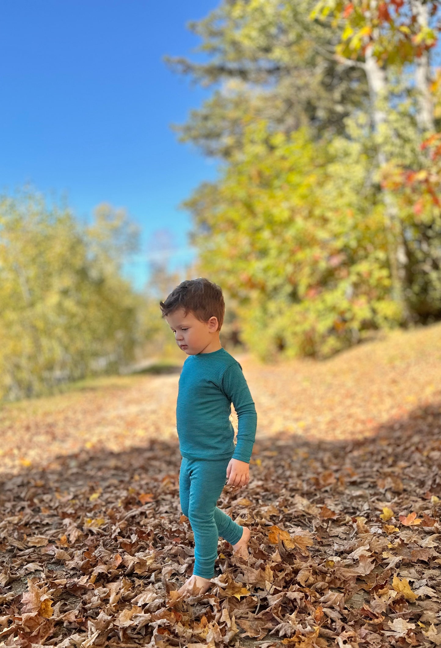 Merino Wool Baby / Kids Grow with Me Long Sleeve Top + Bottoms Set | Ripples