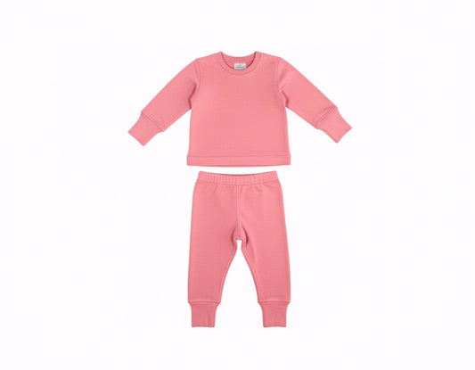 Merino Wool Baby / Kids Grow with Me Long Sleeve Top + Bottoms Base Layer Set | Winter Sunset