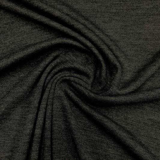 1 Meter 100% Merino Wool Jersey fabric | Heathered Charcoal