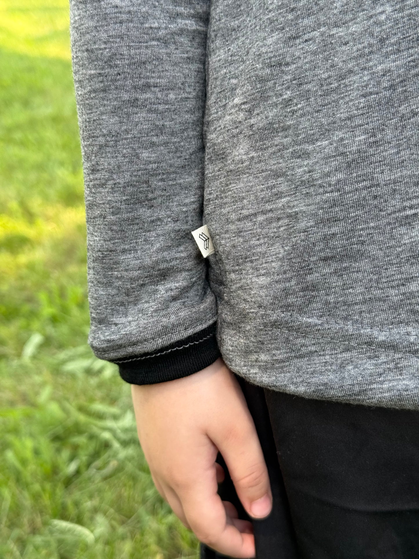 Kids Merino Wool Rash Guard Performance Pullover | Heathered Grey ￼