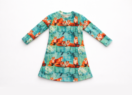 Limited Edition Baby / Toddler / Kids Merino Wool Long Sleeved Nightgown / Base Layer Dress | Fox Tales