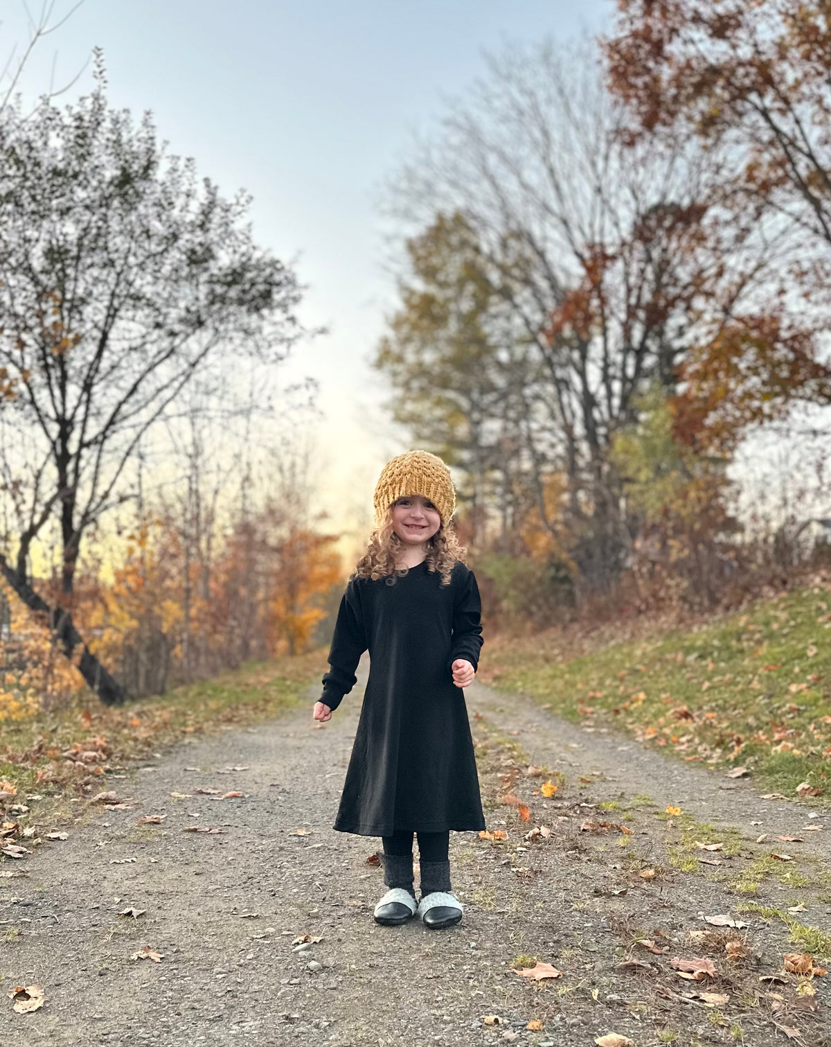 Children's Merino Wool Long Sleeved Tunic Dress | Deep Coral