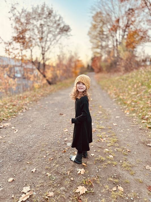 Children's Merino Wool Long Sleeved Tunic Dress | Sandstone