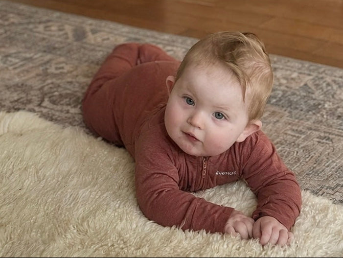 Merino Wool + Silk Zippered Eversuit™ Sleeper | Heathered Garnet