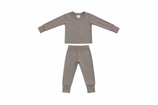 Children's Merino Wool Grow On™ Base Layer Set | Stone