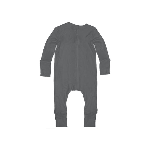 Merino Wool Zippered Romper | Pewter