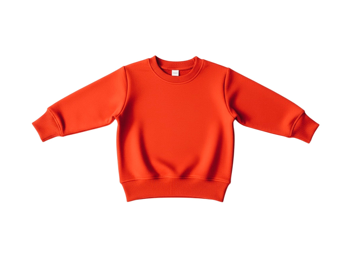 Baby / Toddler / Kids Merino Wool Long Sleeved Crew Pullover | Flame
