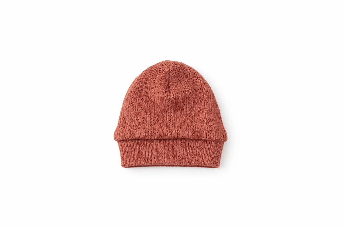 Merino Wool + Silk Preemie / Newborn Beanie Hat | Toffee